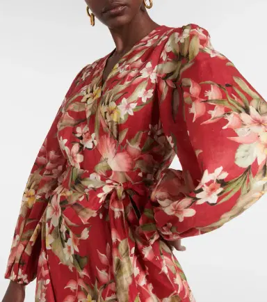 Zimmermann Lexi floral linen wrap dress | Thumbnail 2