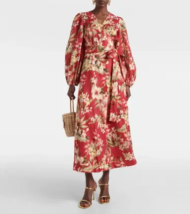 Zimmermann Lexi floral linen wrap dress | Thumbnail 4