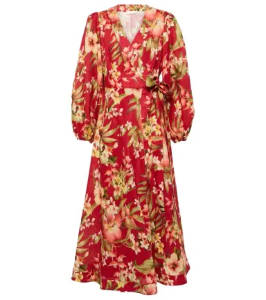 Zimmermann Lexi floral linen wrap dress | Thumbnail 1