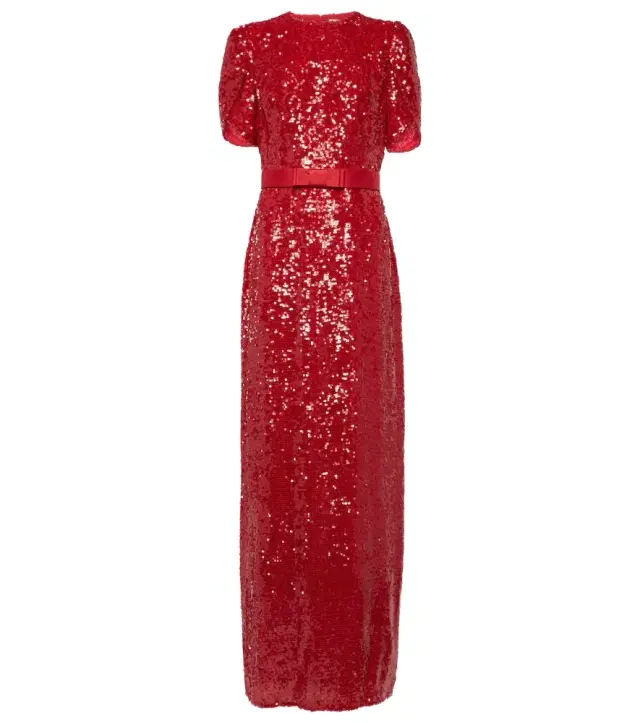 Erdem Bow-detail sequined maxi dress