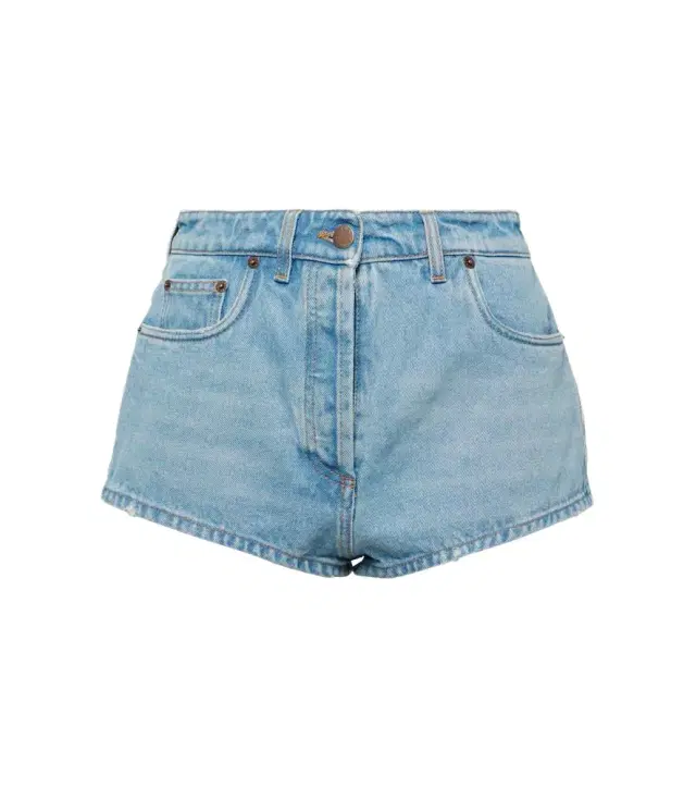 High-rise denim shorts