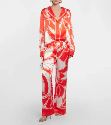 SIR Ramona printed silk satin wide-leg pants | Thumbnail 5