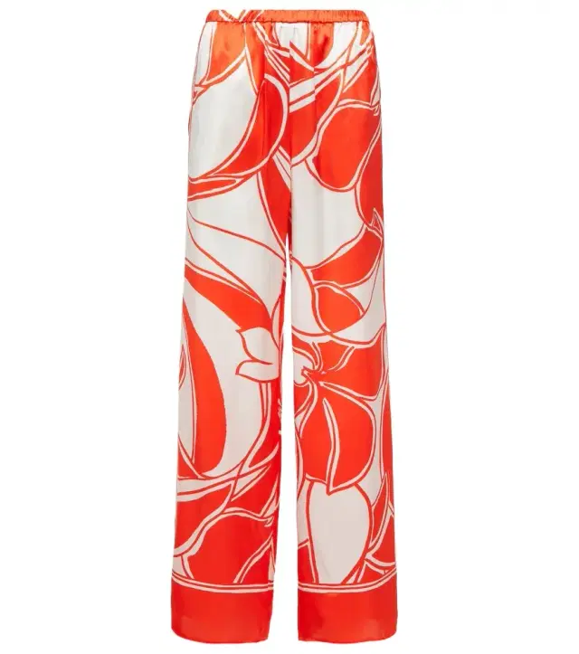 SIR Ramona printed silk satin wide-leg pants