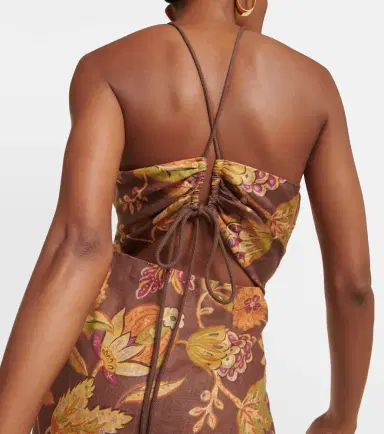 SIR Josefina floral linen midi dress | Thumbnail 3