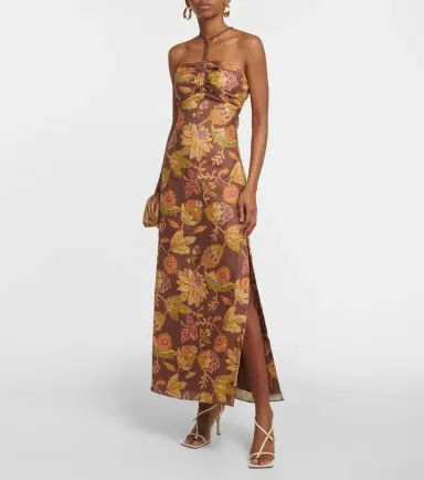 SIR Josefina floral linen midi dress | Thumbnail 4