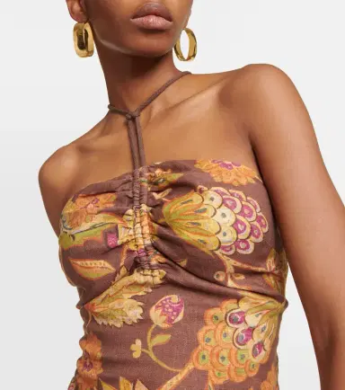 SIR Josefina floral linen midi dress | Thumbnail 5