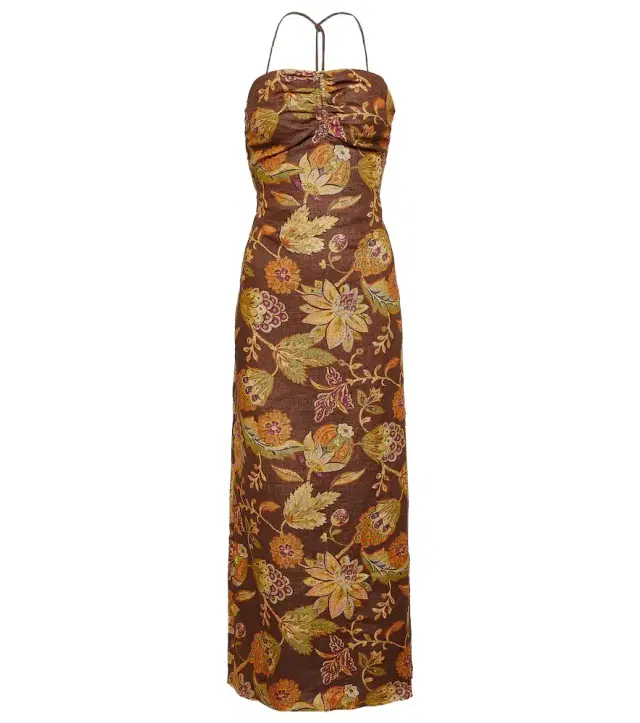 SIR Josefina floral linen midi dress