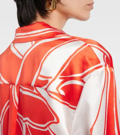 SIR Ramona printed silk satin shirt | Thumbnail 4