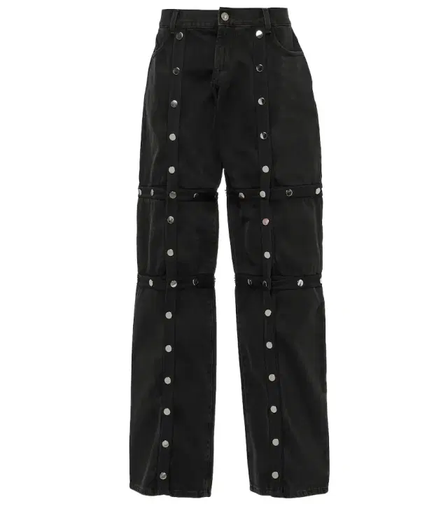 The Attico Studded convertible low-rise straight jeans