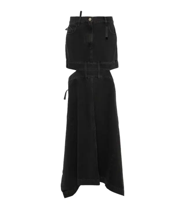 The Attico Deconstructed denim maxi skirt