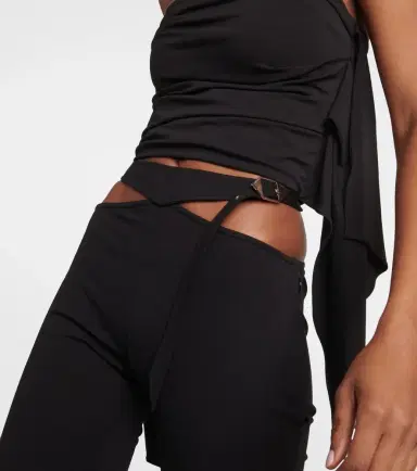 The Attico Cutout jersey flared pants | Thumbnail 5