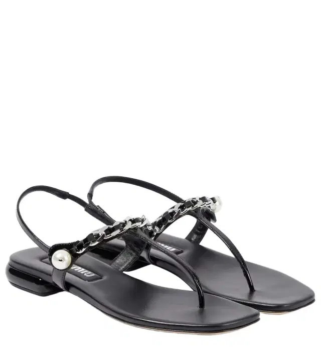 Patent leather thong sandals