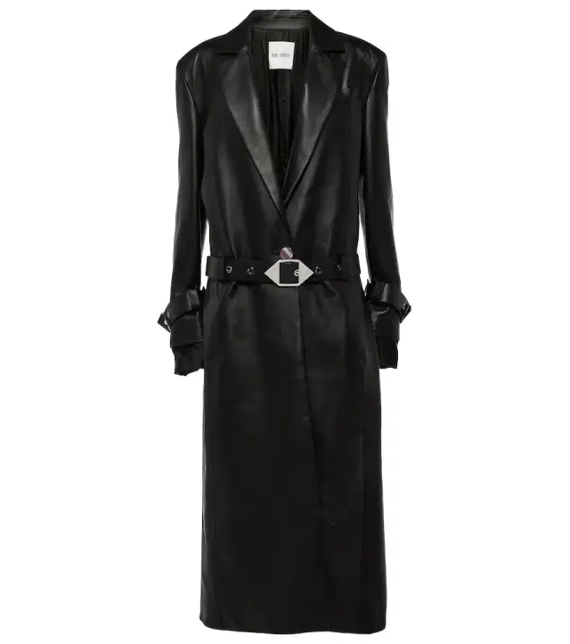 The Attico Belted leather coat