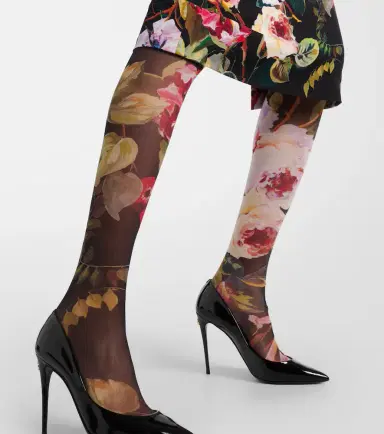 Dolce & Gabbana Floral tulle tights | Thumbnail 3