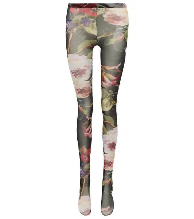 Dolce & Gabbana Floral tulle tights