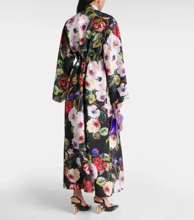 Dolce & Gabbana Floral silk satin shirt dress | Thumbnail 4