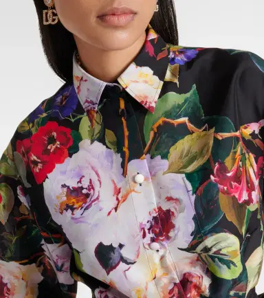 Dolce & Gabbana Floral silk satin shirt dress | Thumbnail 6