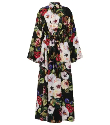 Dolce & Gabbana Floral silk satin shirt dress | Thumbnail 1