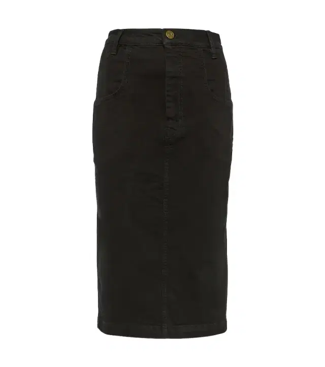 Frame The High Waisted Seamed denim midi skirt