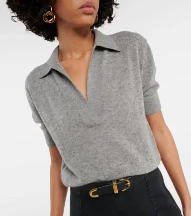 Khaite Shrunken Jo cashmere-blend polo sweater | Thumbnail 2