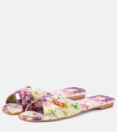 Christian Louboutin Nicol Is Back floral satin slides | Thumbnail 4