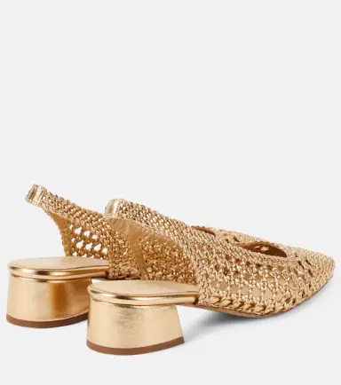 Souliers Martinez Nova Terragona leather slingback pumps | Thumbnail 3