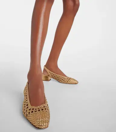 Souliers Martinez Nova Terragona leather slingback pumps | Thumbnail 5