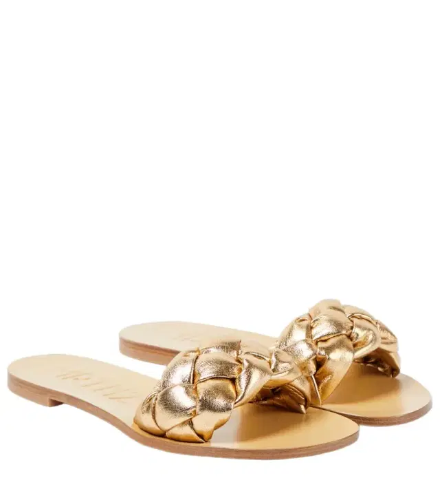 Souliers Martinez Pelota braided leather slides