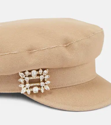 Roger Vivier Broche Vivier denim newsboy cap | Thumbnail 3