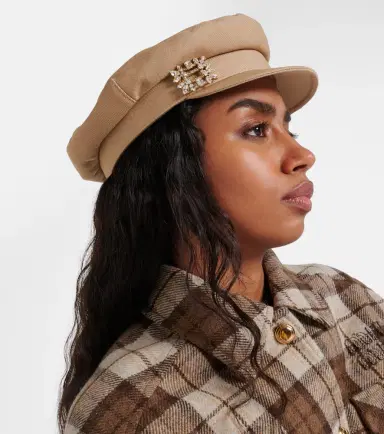 Roger Vivier Broche Vivier denim newsboy cap | Thumbnail 5