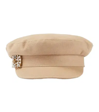 Roger Vivier Broche Vivier denim newsboy cap | Thumbnail 1