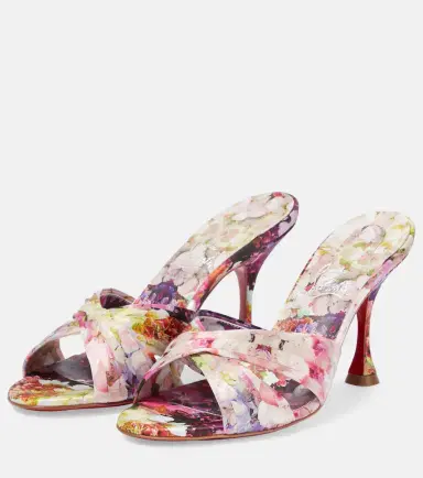 Christian Louboutin Nicol Is Back floral silk satin sandals | Thumbnail 3