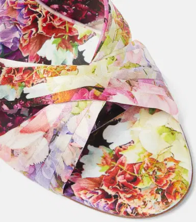 Christian Louboutin Nicol Is Back floral silk satin sandals | Thumbnail 4