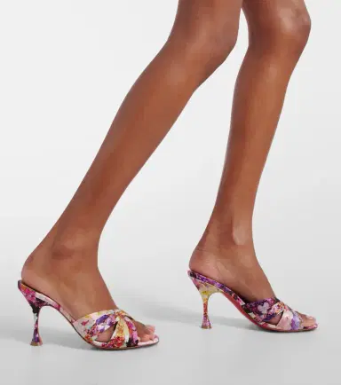 Christian Louboutin Nicol Is Back floral silk satin sandals | Thumbnail 6