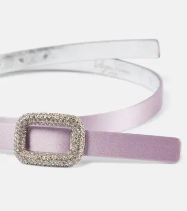 Roger Vivier Viv' Choc embellished satin belt | Thumbnail 2