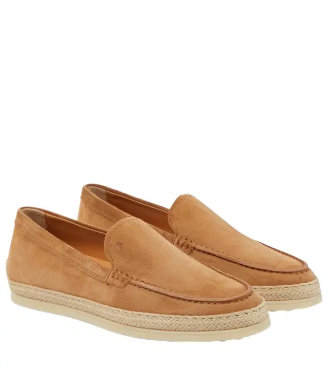 Tod's Jute-trimmed suede moccasins