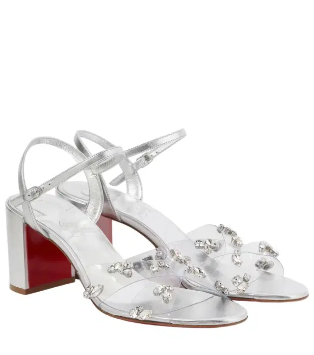 Christian Louboutin Queenie PVC and metallic leather sandals