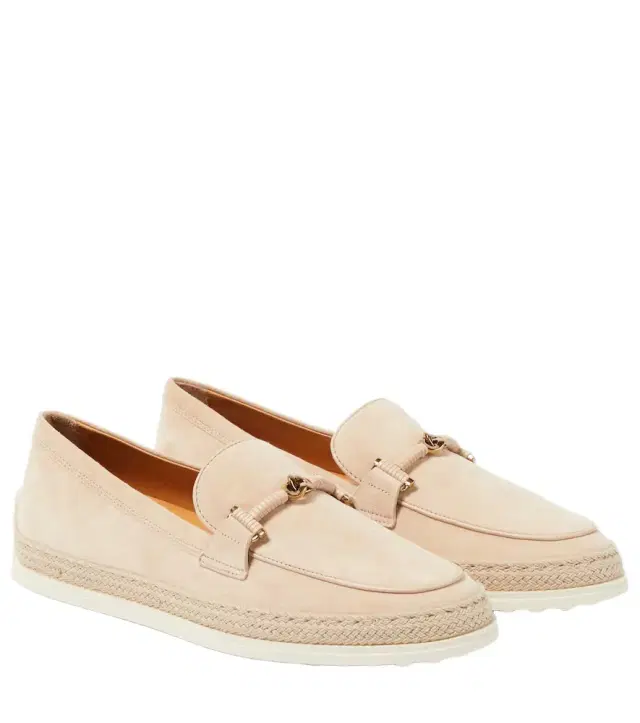 Tod's T Ring suede loafers