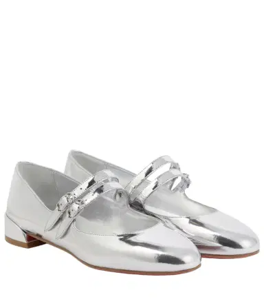 Christian Louboutin Sweet Jane metallic leather Mary Jane flats | Thumbnail 1 Christian Louboutin Sweet Jane metallic leather Mary Jane flats | Thumbnail 1