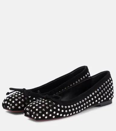Christian Louboutin Mamadrague embellished suede ballet flats | Thumbnail 2