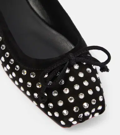 Christian Louboutin Mamadrague embellished suede ballet flats | Thumbnail 3