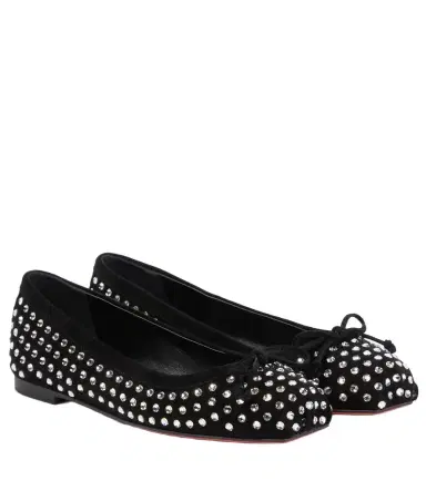 Christian Louboutin Mamadrague embellished suede ballet flats | Thumbnail 1