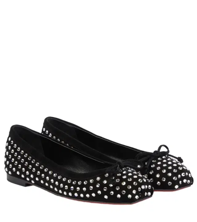 Christian Louboutin Mamadrague embellished suede ballet flats