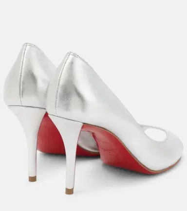 Christian Louboutin Open Apostropha 80 metallic leather pumps | Thumbnail 3