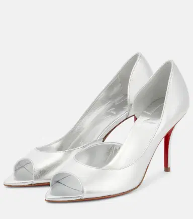 Christian Louboutin Open Apostropha 80 metallic leather pumps | Thumbnail 4