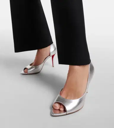 Christian Louboutin Open Apostropha 80 metallic leather pumps | Thumbnail 5