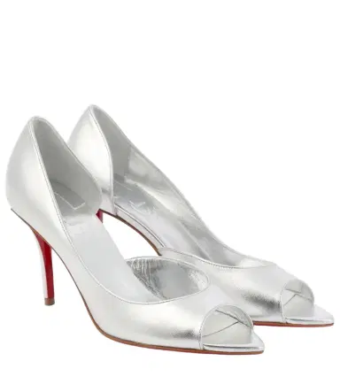 Christian Louboutin Open Apostropha 80 metallic leather pumps | Thumbnail 1