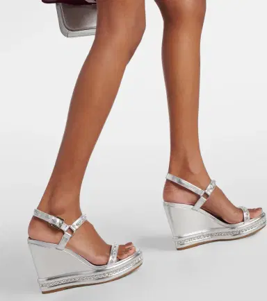 Christian Louboutin Pyrastrass metallic leather wedge sandals | Thumbnail 3