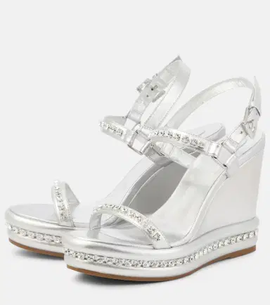 Christian Louboutin Pyrastrass metallic leather wedge sandals | Thumbnail 4
