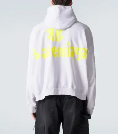 Balenciaga Tape Type Ripped cotton fleece hoodie | Thumbnail 5